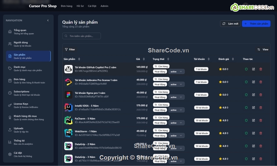 website bán tài khoản,source code shop tài khoản,website bán hàng Next.js,sharecode website bán account,code web Next.js Tailwind,code web React fullstack